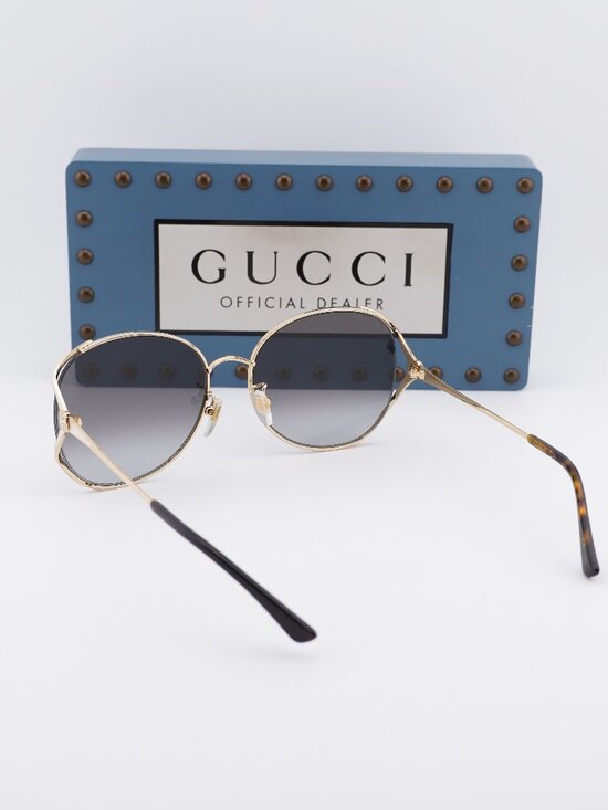 Gucci GG0650SK 002 Round Sunglasses - Gold / Grey main image 8
